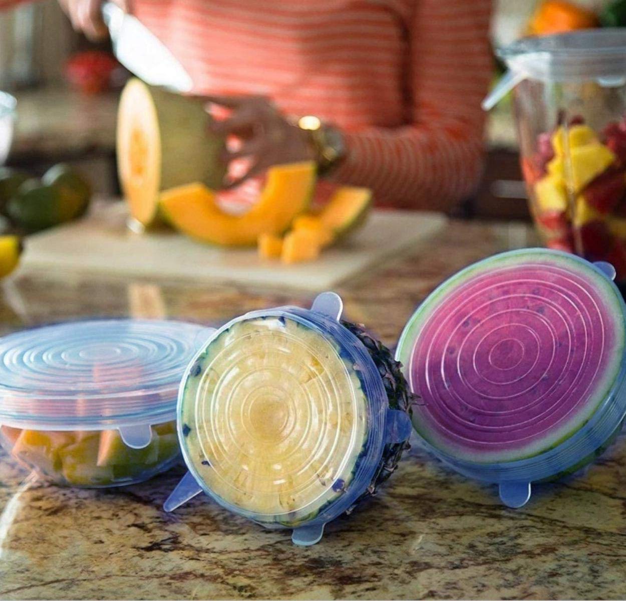 2154 Silicone Stretch Lids Reuseable Microwave Safe Flexible Covers (Set of 6) (Loose Pack) - SkyShopy 2154 Silicone Stretch Lids Reuseable Microwave Safe Flexible Covers (Set of 6) (Loose Pack) - SkyShopy